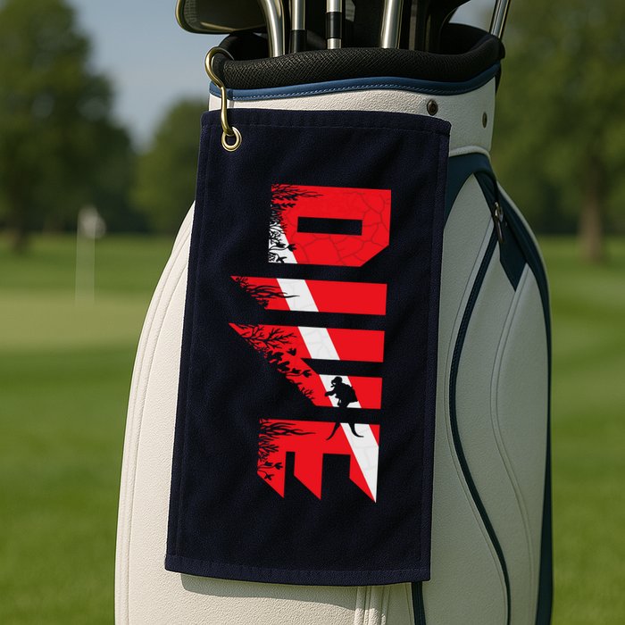 Vintage Distressed Scuba Diving Golf Towel
