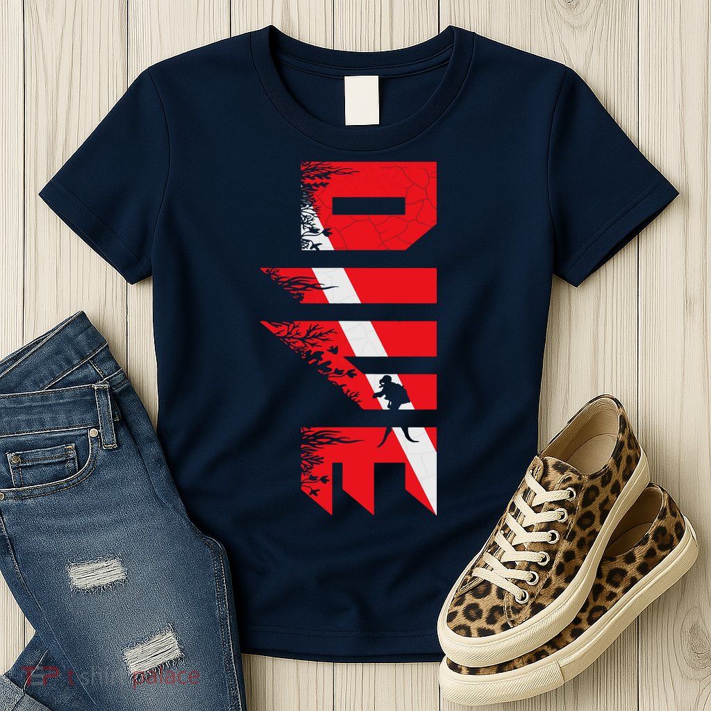 Vintage Distressed Scuba Diving Womens T-Shirt