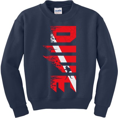 Vintage Distressed Scuba Diving Kids Sweatshirt