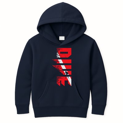 Vintage Distressed Scuba Diving Kids Hoodie
