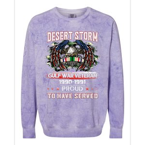 Veteran Desert Storm Veteran Proud For Fathers Day Colorblast Crewneck Sweatshirt