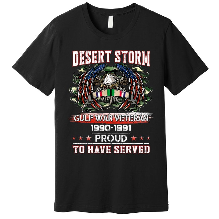 Veteran Desert Storm Veteran Proud For Fathers Day Premium T-Shirt