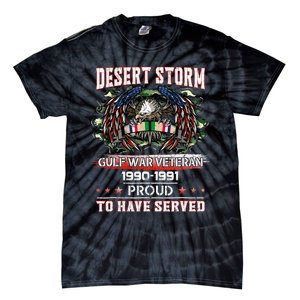 Veteran Desert Storm Veteran Proud For Fathers Day Tie-Dye T-Shirt