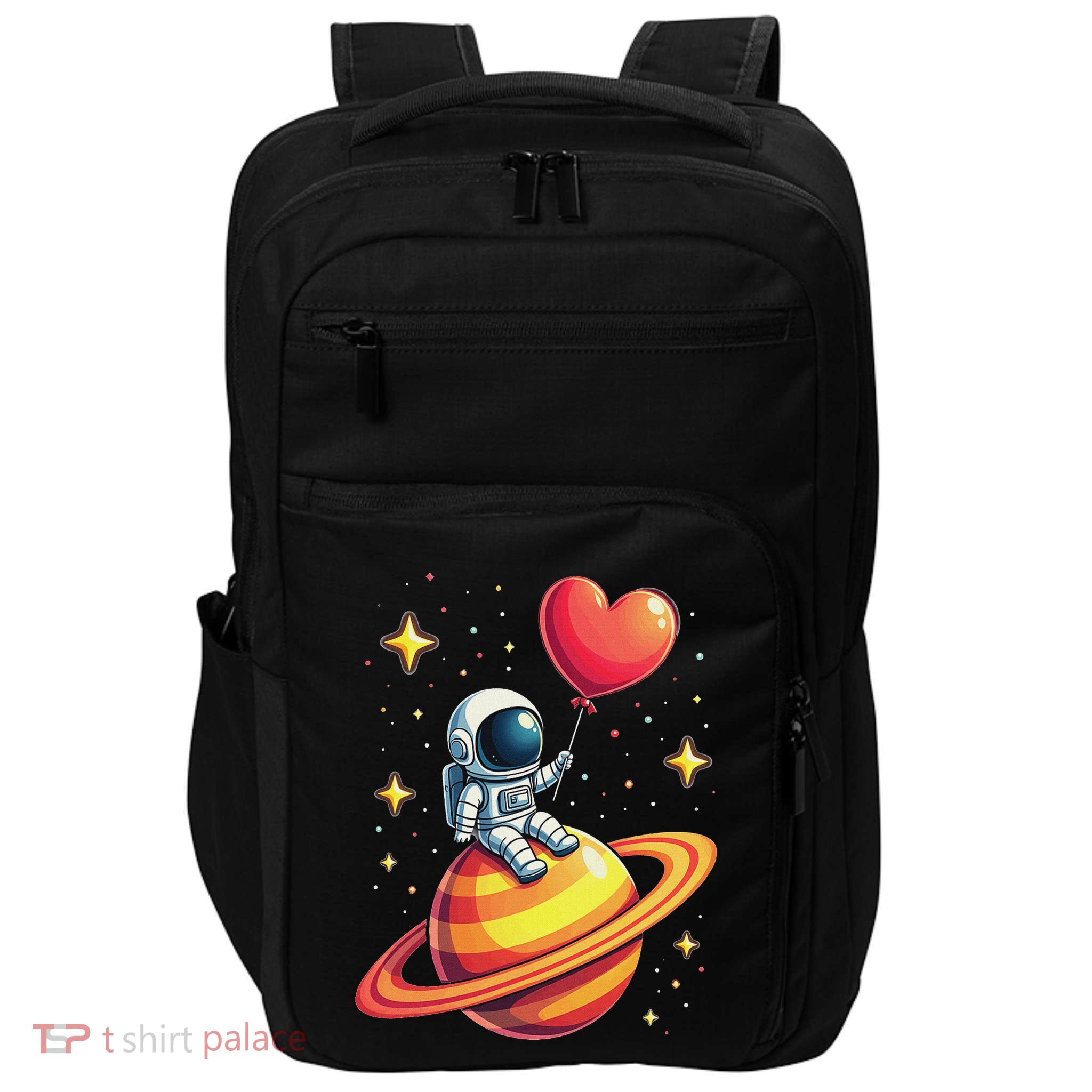 Valentines Day Space Astronaut Heart Balloon Impact Tech Backpack