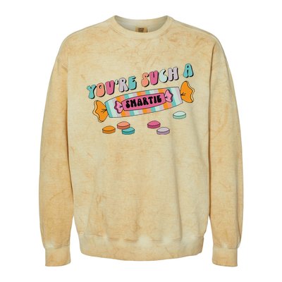 Valentine's Day Sweetheart Heart Candy Smartie Inspired Colorblast Crewneck Sweatshirt