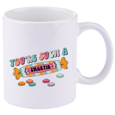 Valentine's Day Sweetheart Heart Candy Smartie Inspired 11oz C Handle Ceramic Mug