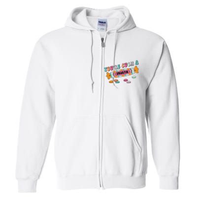 Valentine's Day Sweetheart Heart Candy Smartie Inspired Full Zip Hoodie