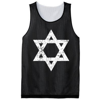 Vintage Distressed Style Star Of David Jewish Mesh Reversible Basketball Jersey Tank