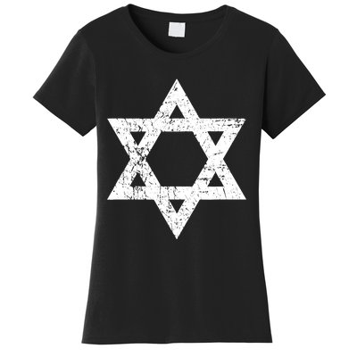 Vintage Distressed Style Star Of David Jewish Women's T-Shirt