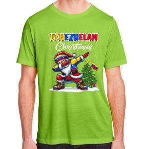 Venezuela Dabbing Santa Christmas Venezuela Flag Adult ChromaSoft Performance T-Shirt