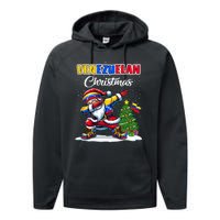 Venezuela Dabbing Santa Christmas Venezuela Flag Performance Fleece Hoodie