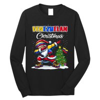 Venezuela Dabbing Santa Christmas Venezuela Flag Long Sleeve Shirt