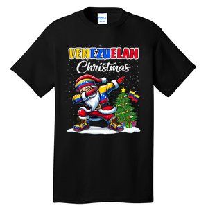 Venezuela Dabbing Santa Christmas Venezuela Flag Tall T-Shirt