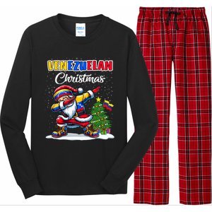 Venezuela Dabbing Santa Christmas Venezuela Flag Long Sleeve Pajama Set