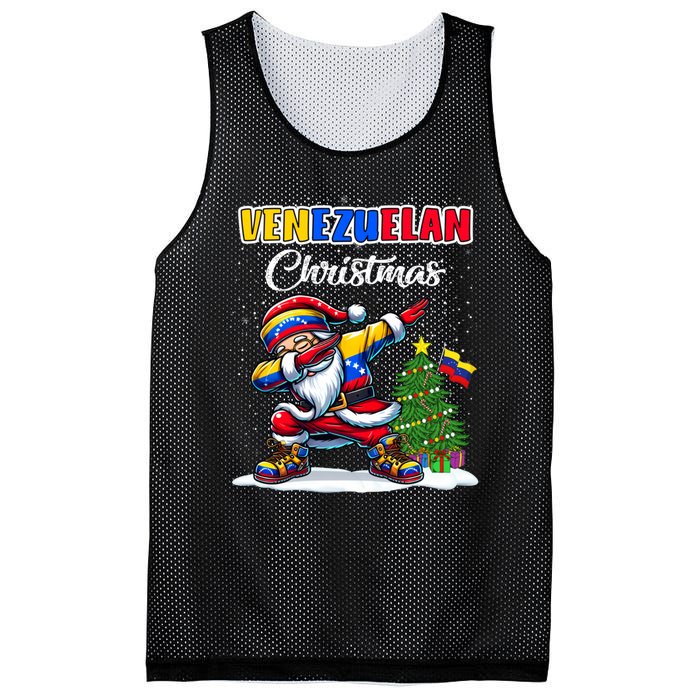 Venezuela Dabbing Santa Christmas Venezuela Flag Mesh Reversible Basketball Jersey Tank