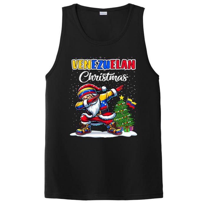 Venezuela Dabbing Santa Christmas Venezuela Flag PosiCharge Competitor Tank