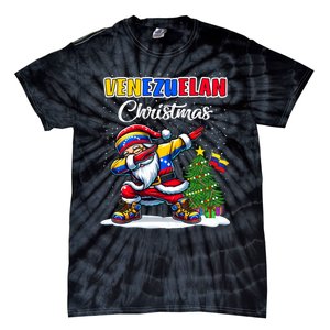 Venezuela Dabbing Santa Christmas Venezuela Flag Tie-Dye T-Shirt