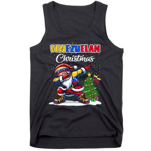 Venezuela Dabbing Santa Christmas Venezuela Flag Tank Top