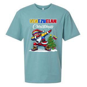 Venezuela Dabbing Santa Christmas Venezuela Flag Sueded Cloud Jersey T-Shirt