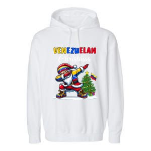 Venezuela Dabbing Santa Christmas Venezuela Flag Garment-Dyed Fleece Hoodie