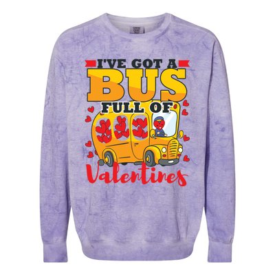 Valentines Day School Bus Driver Cute Funny Gift Gift Colorblast Crewneck Sweatshirt