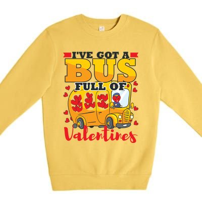 Valentines Day School Bus Driver Cute Funny Gift Gift Premium Crewneck Sweatshirt