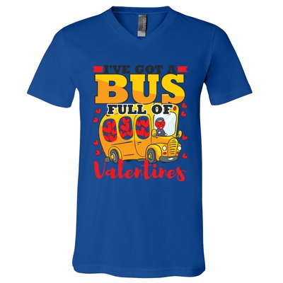 Valentines Day School Bus Driver Cute Funny Gift Gift V-Neck T-Shirt