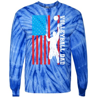 Volleyball Dad Sports Birthday Gift Great Gift Tie-Dye Long Sleeve Shirt