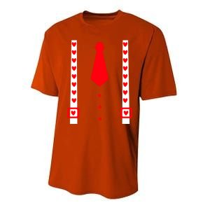 Valentines Day Suspenders Gift Performance Sprint T-Shirt