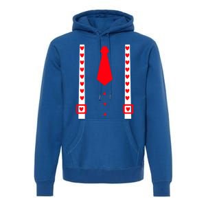 Valentines Day Suspenders Gift Premium Hoodie