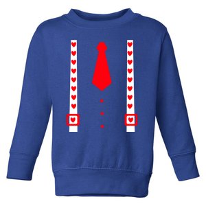 Valentines Day Suspenders Gift Toddler Sweatshirt