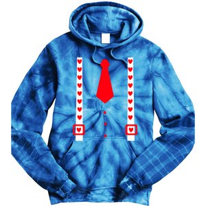 Valentines Day Suspenders Gift Tie Dye Hoodie