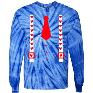 Valentines Day Suspenders Gift Tie-Dye Long Sleeve Shirt