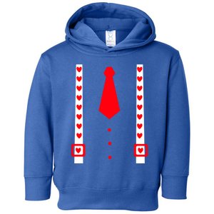 Valentines Day Suspenders Gift Toddler Hoodie