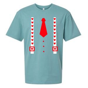 Valentines Day Suspenders Gift Sueded Cloud Jersey T-Shirt