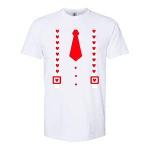 Valentines Day Suspenders Gift Softstyle CVC T-Shirt