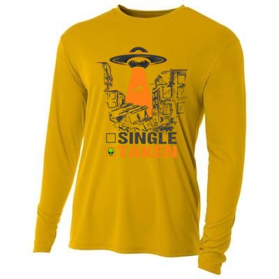 Valentines Day Single Taken Alien Ufo Space Lovers Funny Gift Cooling Performance Long Sleeve Crew