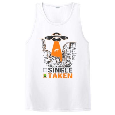 Valentines Day Single Taken Alien Ufo Space Lovers Funny Gift PosiCharge Competitor Tank