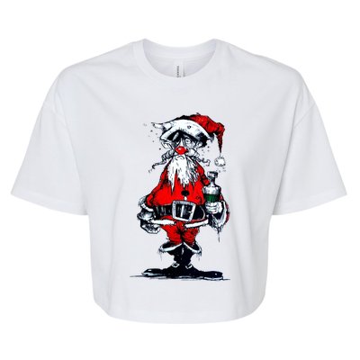 Vintage Drunken Santa Claus Bella+Canvas Jersey Crop Tee