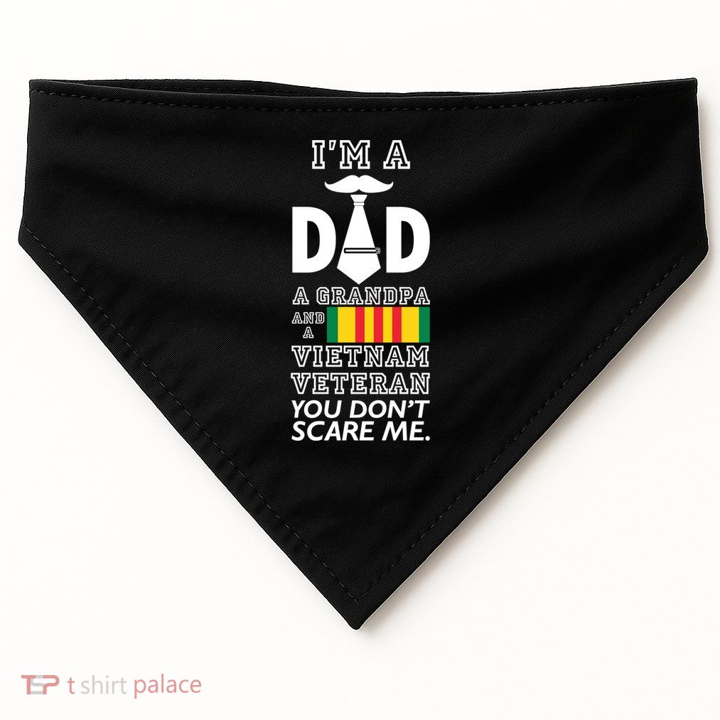 Dad Vietnam Veteran USA-Made Doggie Bandana