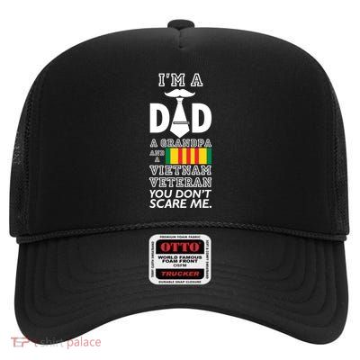 Dad Vietnam Veteran High Crown Mesh Back Trucker Hat
