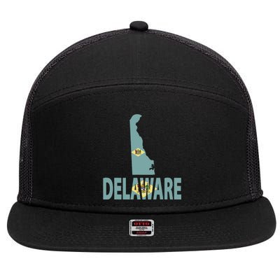 Vintage Delaware State I Love Delaware Home State 7 Panel Mesh Trucker Snapback Hat