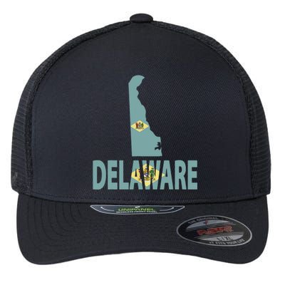 Vintage Delaware State I Love Delaware Home State Flexfit Unipanel Trucker Cap