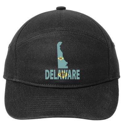 Vintage Delaware State I Love Delaware Home State 7-Panel Snapback Hat