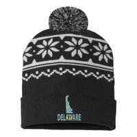 Vintage Delaware State I Love Delaware Home State USA-Made Snowflake Beanie