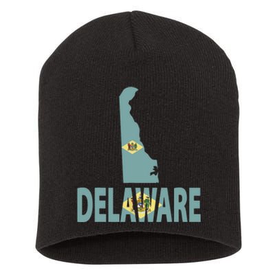 Vintage Delaware State I Love Delaware Home State Short Acrylic Beanie