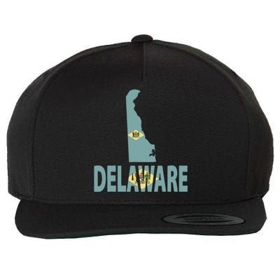 Vintage Delaware State I Love Delaware Home State Wool Snapback Cap