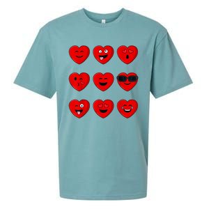 Valentines Day Silly Faces Hearts Funny Sueded Cloud Jersey T-Shirt