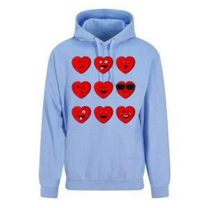 Valentines Day Silly Faces Hearts Funny Unisex Surf Hoodie