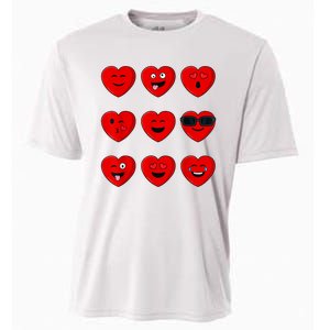 Valentines Day Silly Faces Hearts Funny Cooling Performance Crew T-Shirt